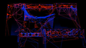 till nowak red and blue 3D installation projection mapping render abstract